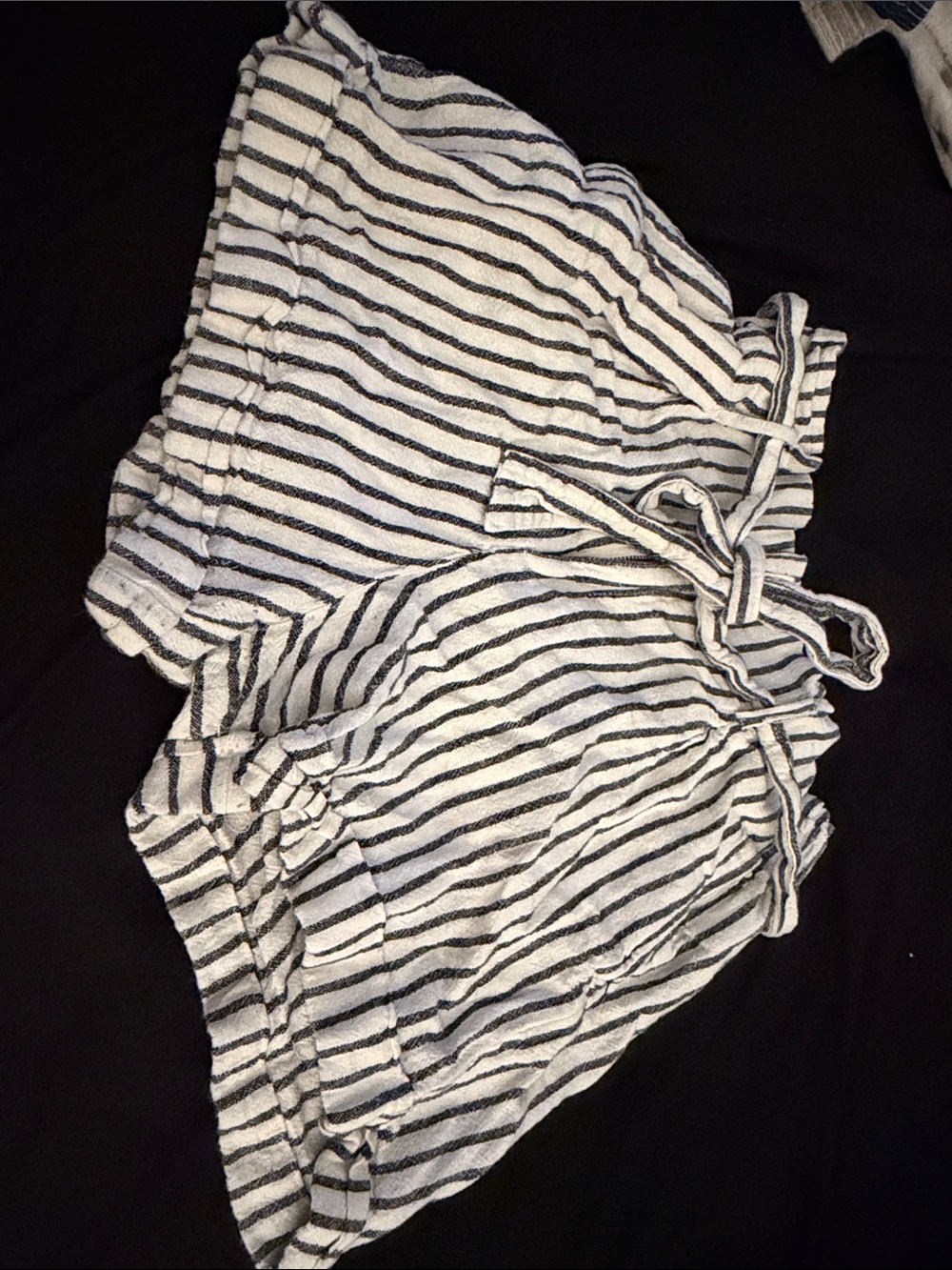 2/$25 Thread & Supply White and Black Striped High Waist Women's Shorts